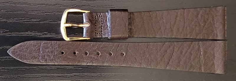 Vintage NOS 1960s 17.5mm Brown Textured Genuine Leather Watch Band