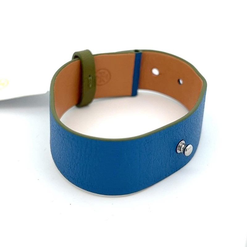 NEW Tory Burch Womens 17mm Blue and Green Leather Watch Band TBW7501