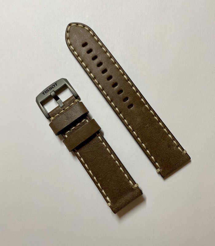 Original Tissot 22mm T116410A / T116617A Brown Leather Watch Band Strap