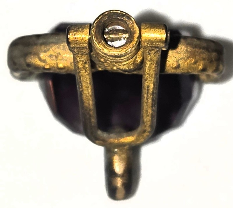 Antique Victorian Snake Amethyst Spinner Watch Fob Gold Plated Charm ATG c1880s gallery