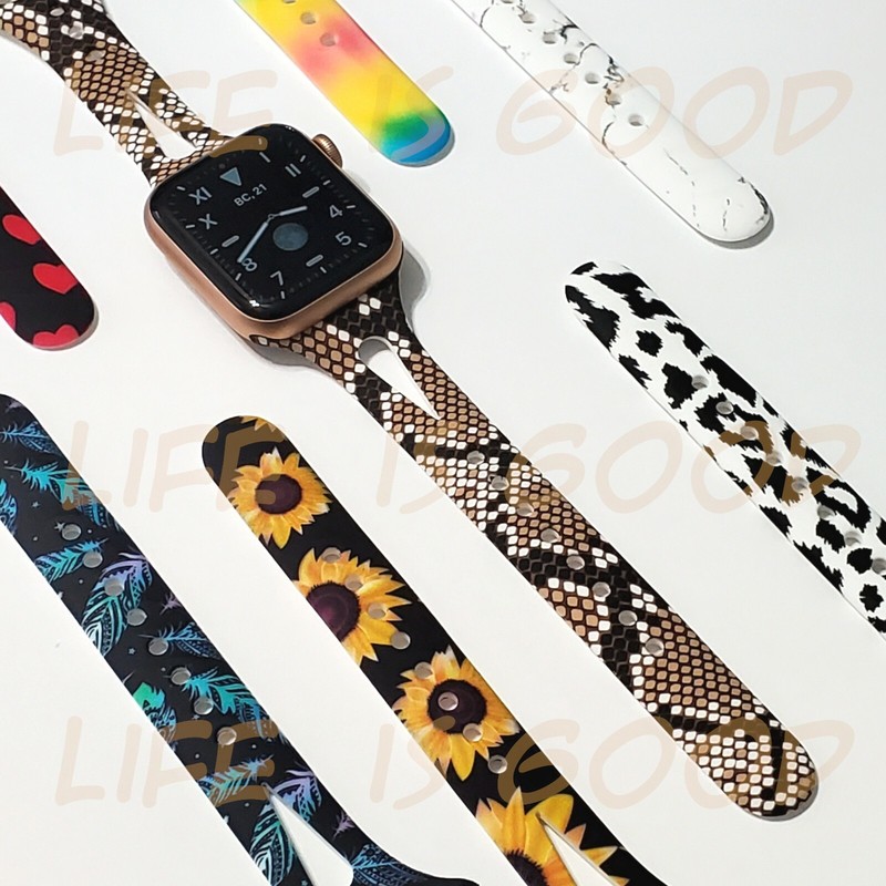 Soft Silicone Multicolor Band/Apple Watch Series 9, 8, 7, 6, 5, 4, 3, 2, 1, SE