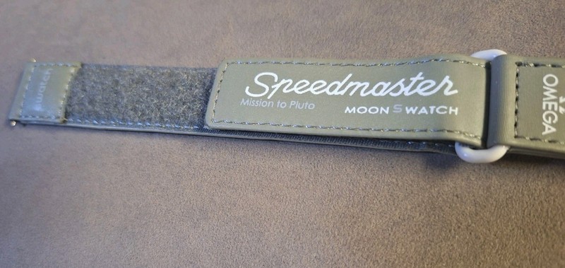 OMEGA White Grey Speedmaster Moonwatch Strap Band Hook & Loop Closure 580C03PKUM