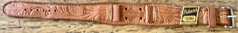 16mm 5/8′ Vintage Brown Tooled Leather Classic Cuff 1950s Unused Watch Band