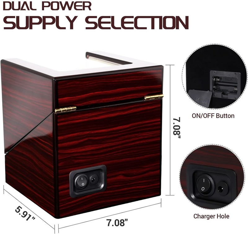 Double Automatic Watch Winder Box Luxury Wooden Watch Storage Case for Men gallery