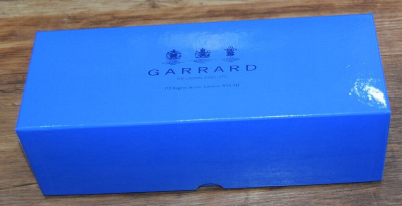 Garrard Blue Gift Box Empty Presentation Box Vintage 90s Jewellery 28.5 10.5x9cm