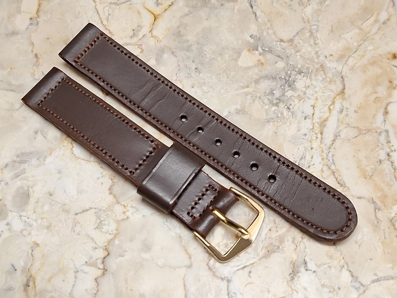 Vintage Brown Saddle Leather Watch Band Strap 5/8″
