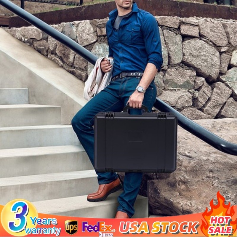 Waterproof Plastic Suitcase Display Storage Case 15 Slots Watch Storage Box Case