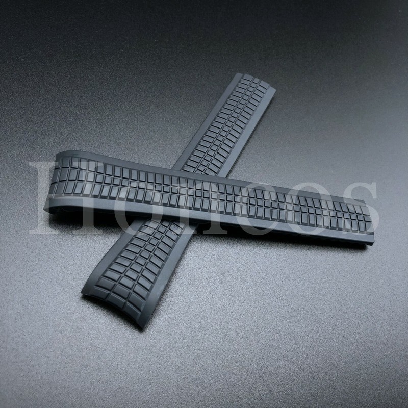 21mm Rubber Watch Band Strap Fits For Patek Philippe Aquanaut Black USA SELLER gallery