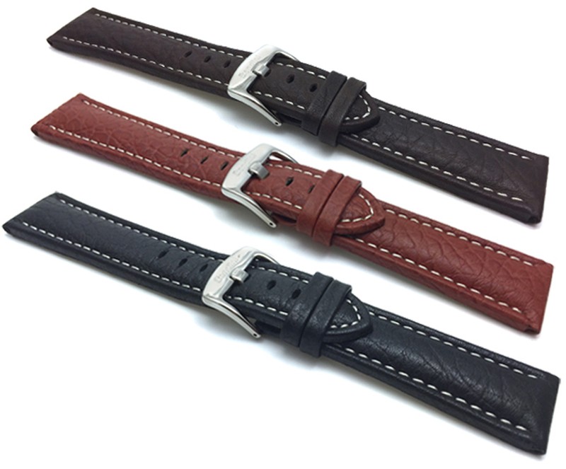 Bandini 18-30mm Extra Long (XL) Leather Watch Band Strap, Black, Brown,Tan