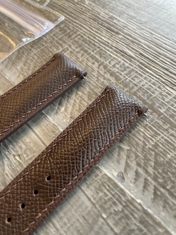 Genuine Epsom Leather Watch Strap - Dark Brown - 20mm gallery