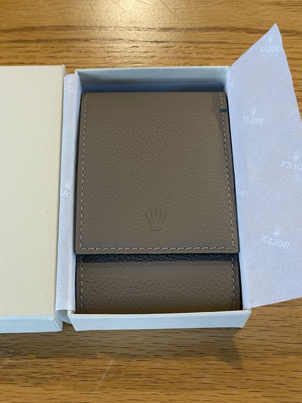 Authentic Rolex Taupe Leather Watch Case Travel Pouch - Rare Color - Great Gift gallery