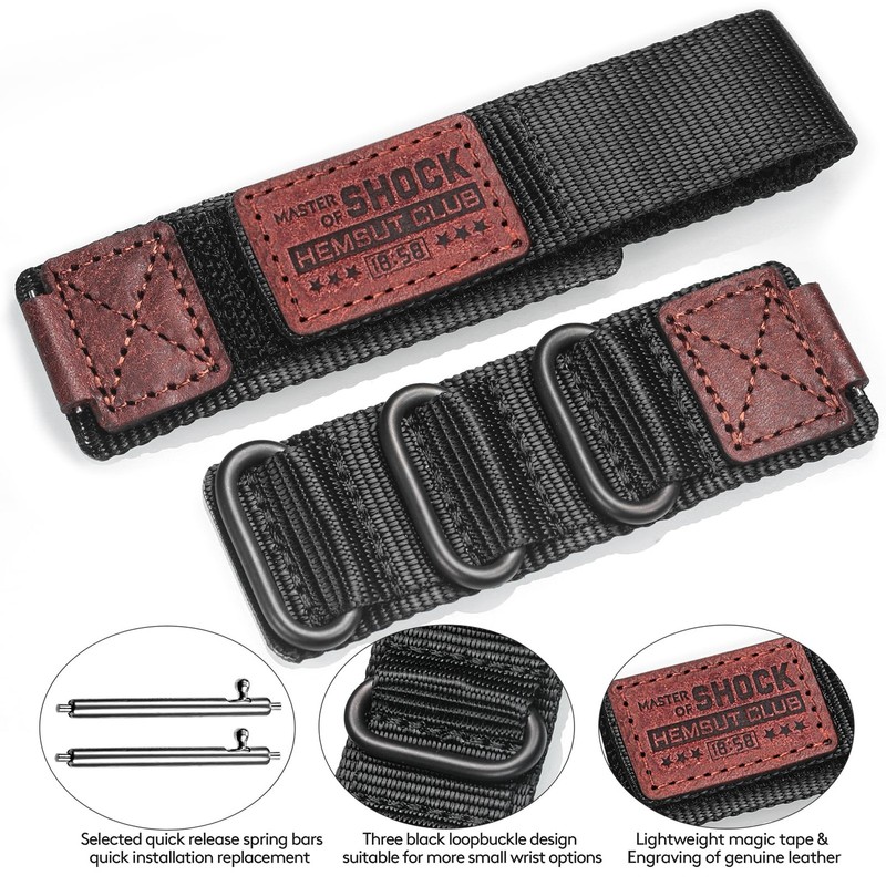 18mm Tactical Nylon Strap for Casio Watches | Quick Release Military Style Sh... gallery