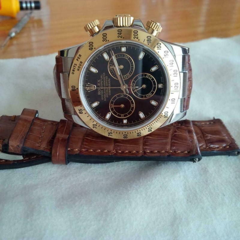 CUSTOM STRAP END LINK PIECE FOR ROLEX DAYTONA, DATEJUST 18K REAL WHITE GOLD gallery