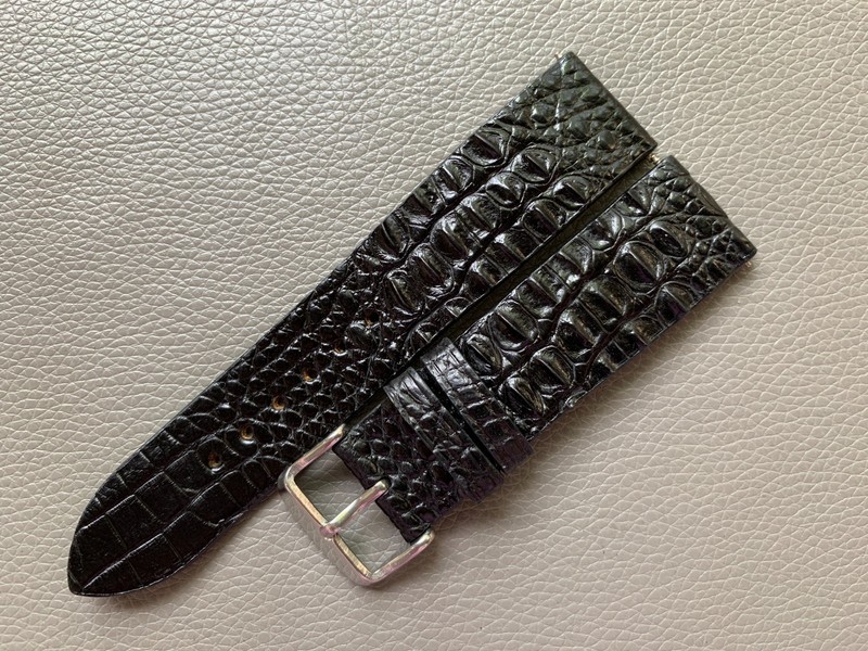Black Genuine leather watch strap band Custom 16 17 18 19 20 21 22 23 24 26mm
