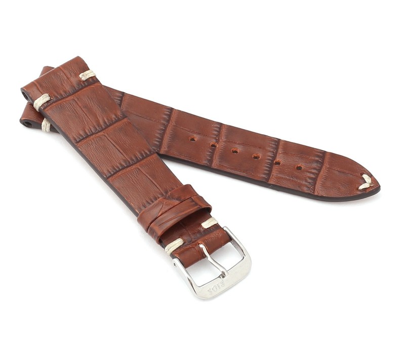 RIOS1931 Alligator Style Watch Band “Hollywood”, 18-22 mm, 4 colors, new!
