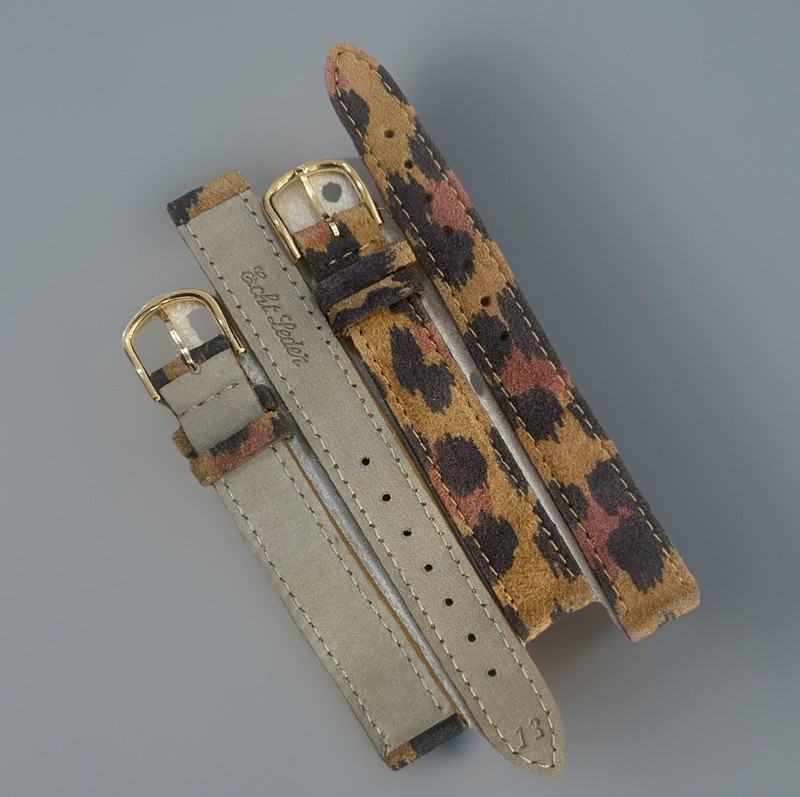 13 mm Brown Multicoloured Leopard Print Watch Strap Suede 1333 gallery