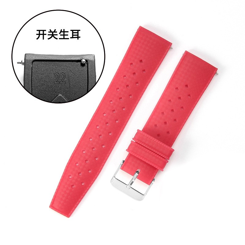 Quality Porous Silicone Rubber Watch Strap 20mm 22mm Waterproof Band for Seiko