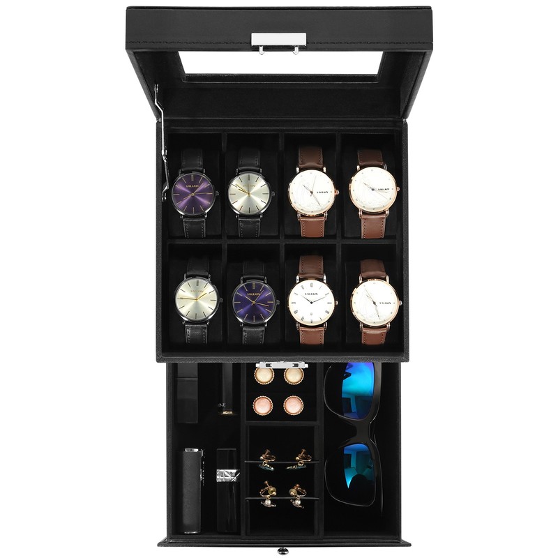3/6/8/10/12/24 Slots PU Leather Watch Box Organizer Jewelry Display Storage Case gallery