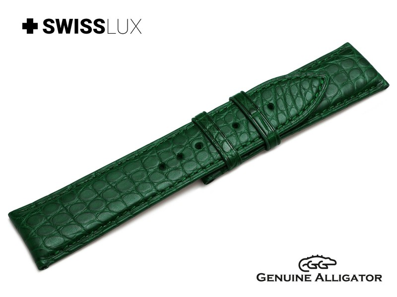 Crocodile Alligator Leather For JUNGHANS Watch Green Strap Band Buckle Clasp gallery