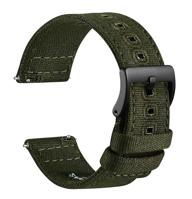 WOCCI Watch Bands, Canvas Fabric, Quick Release, Compatible Watch Lug Width 18mm