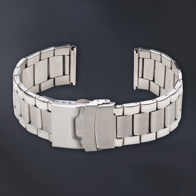 High Quality Stainless Steel 3 Bead Watch Band Solid Steel Strap 22mm Universal