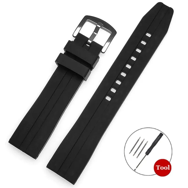 Extra Long Silicone Watch Strap XL Band 20 22mm 14+9cm Length For Large Wrist