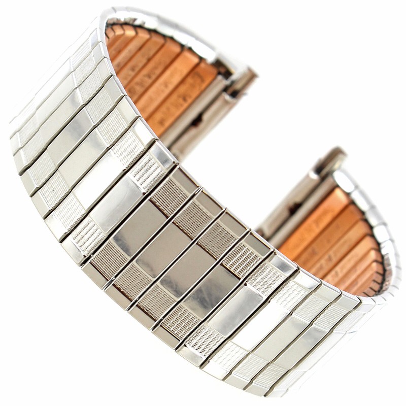 18-22mm Speidel Therapeutic Copper Twist-O-Flex Silver Tone Band BOGO W/ Defect gallery