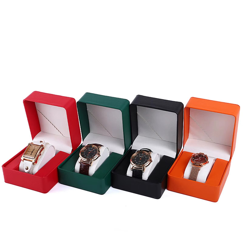 Single Watch Gift Box with Pillow PU Leather Wristwatch Display Case Organizer f gallery
