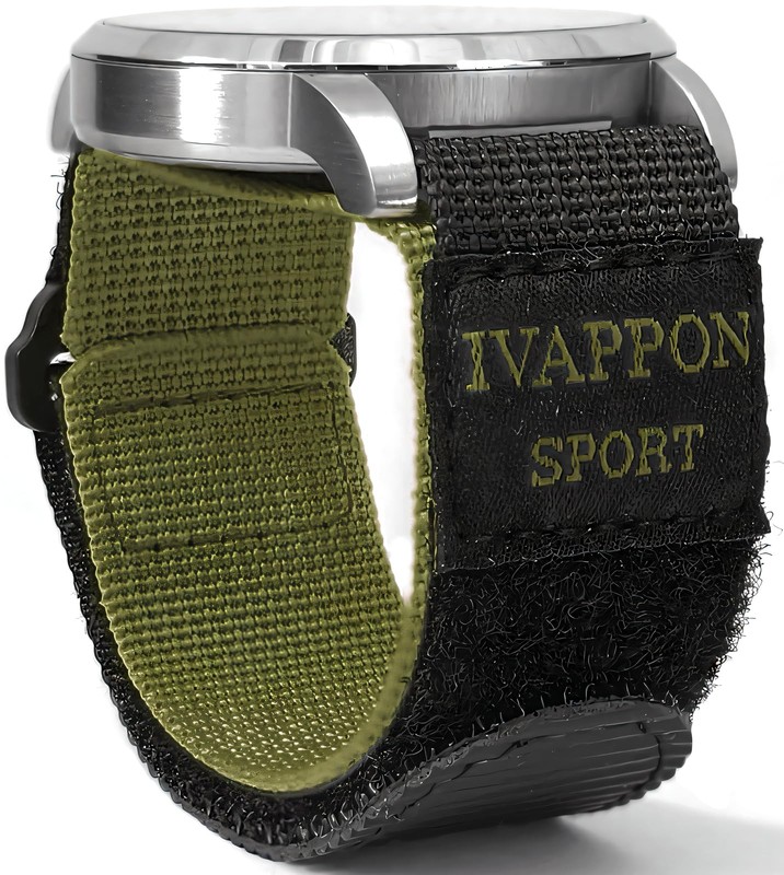 Sport Watch Band, Hook and Loop Nylon Strap, 18mm Width, Drop Prevention Desi…
