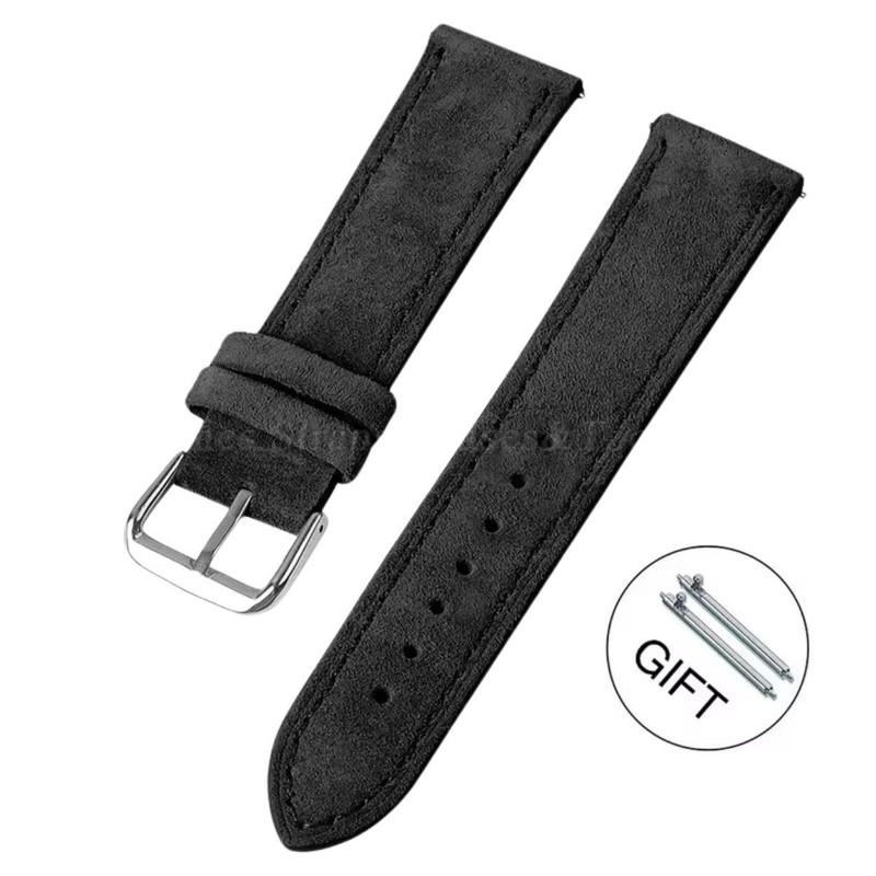 Suede Genuine Leather Watchband 18mm 19mm 20mm 22mm 24mm for Seiko Omega Huawei