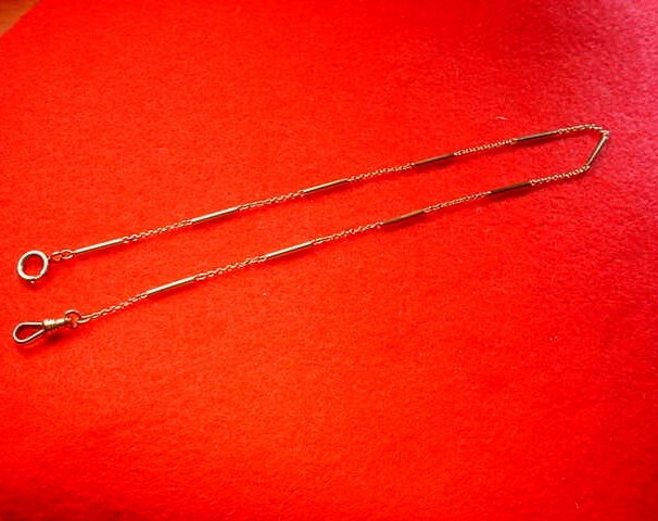 13 3/4 INCH POCKET YELLOW GOLD FILLED CHAIN WITH TWO DIFFERENT CHAIN STYLES!#221