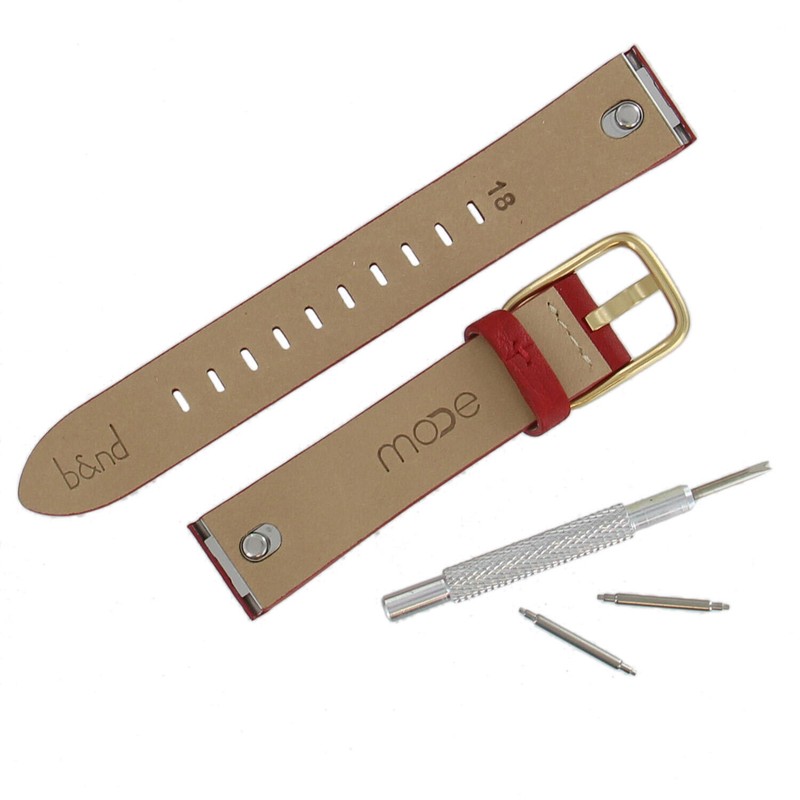 B&ND Hadley Roma BND200 Mode 18mm Red Genuine Leather Strap Fits Smart Watch gallery