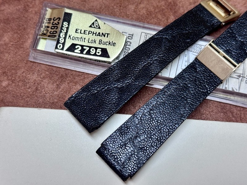 Special Exotic Skin leather JB Champion 1960s old stock watch band 16mm ends