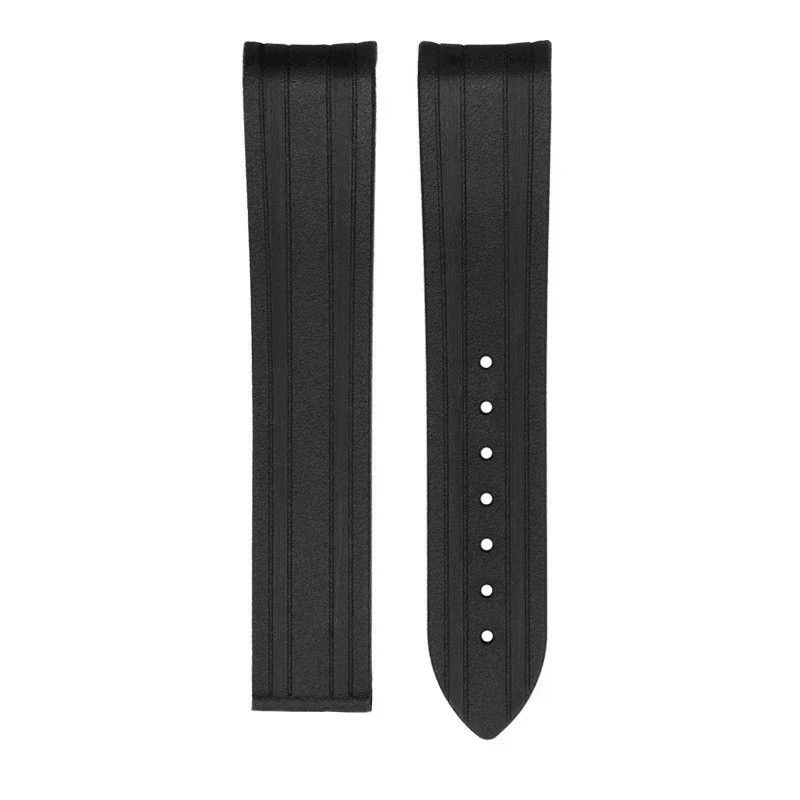 Premium Rubber Silicone Watch Band Strap 20mm Curved End Waterproof Folding Buck gallery
