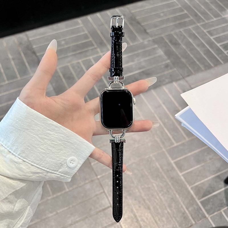 Classic Crocodile Pattern Leather Band For iWatch Series 10 9 8 7 6 5 4 3 2 1 SE