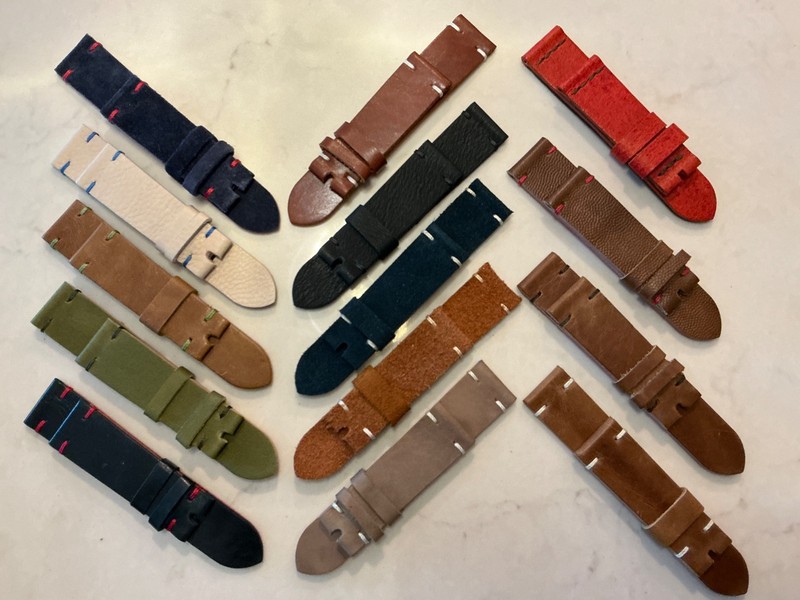 24/22mm 24/24mm Leather/`Suede/Nubuck Watch Strap, Clearance Sale, UK made.