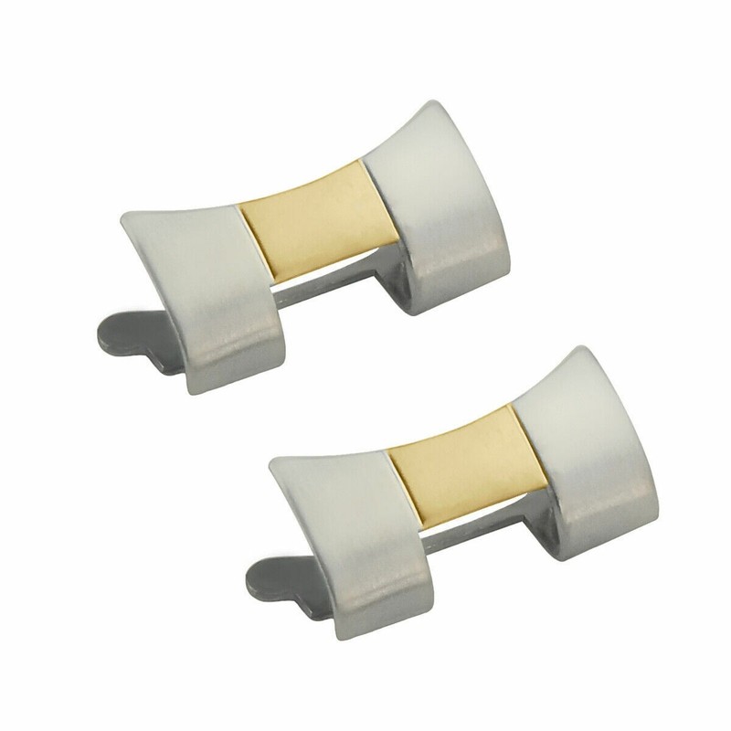 2 – 13MM OYSTER WATCHBAND ENDPIECE LINK FOR LADY ROLEX 6719 6900 18K/S REAL GOLD
