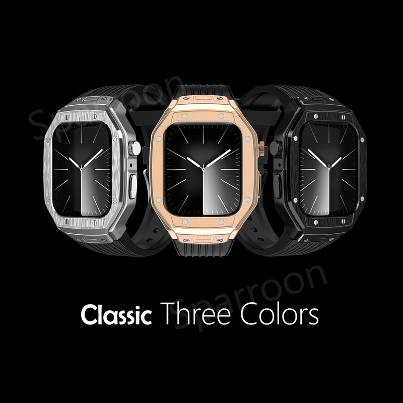Metal Case TPU Strap for Apple Watch 9 8 7 45mm Mod Kit iwatch6 SE 5 4 44mm Band gallery