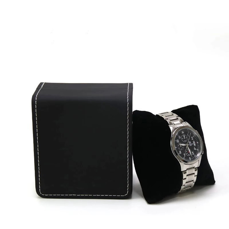 Single Watch Gift Box with Pillow PU Leather Wristwatch Display Case Organizer f gallery