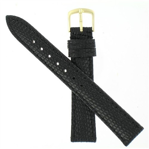 18mm Hadley-Roma MS715 Men’s Black Genuine Java Lizard Watch Band Strap