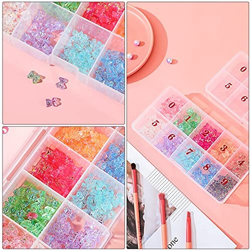 2 Pieces Empty Nail Tip Box, 10 Slots Numbered False Nail Tips Organizer Case, gallery