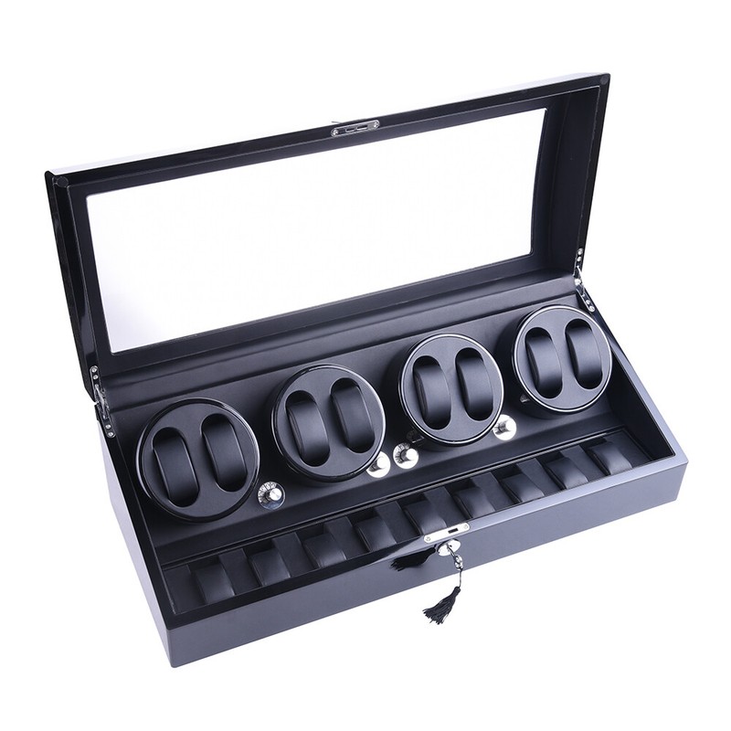 Automatic 8+9 Watches 4 Watch Winder Display Storage Box With Super Quiet Motors gallery