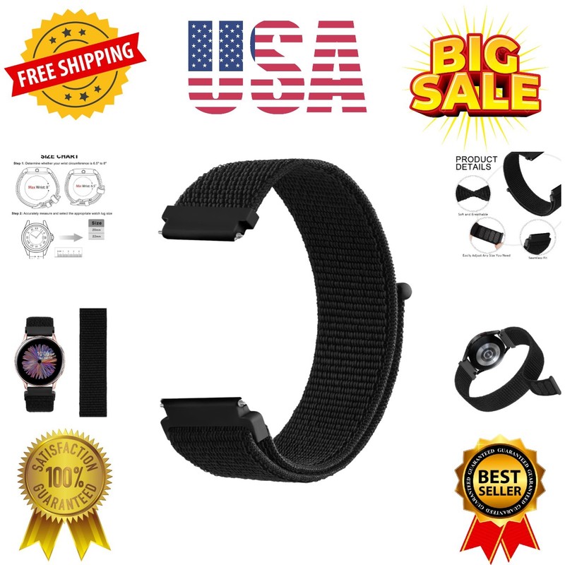 Quick Release Nylon Watch Band for Men and Women, Soft Fabric Nylon Adjustabl…