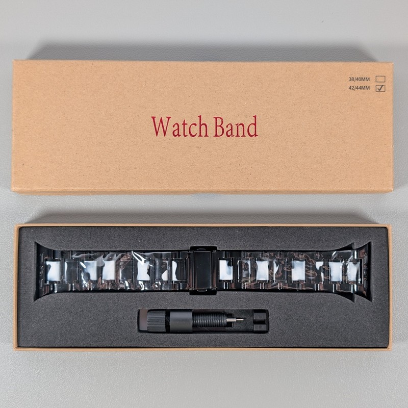 Black & White Marble Band for Apple Watch 42/44 mm | Stainless Steel Glossy Link