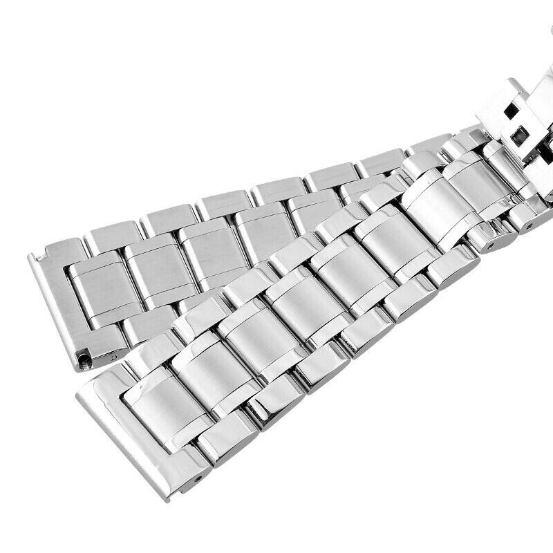 Solid Stainless Steel Watch Strap Quick Release Butterfly Clasp WristBands 12-26 gallery