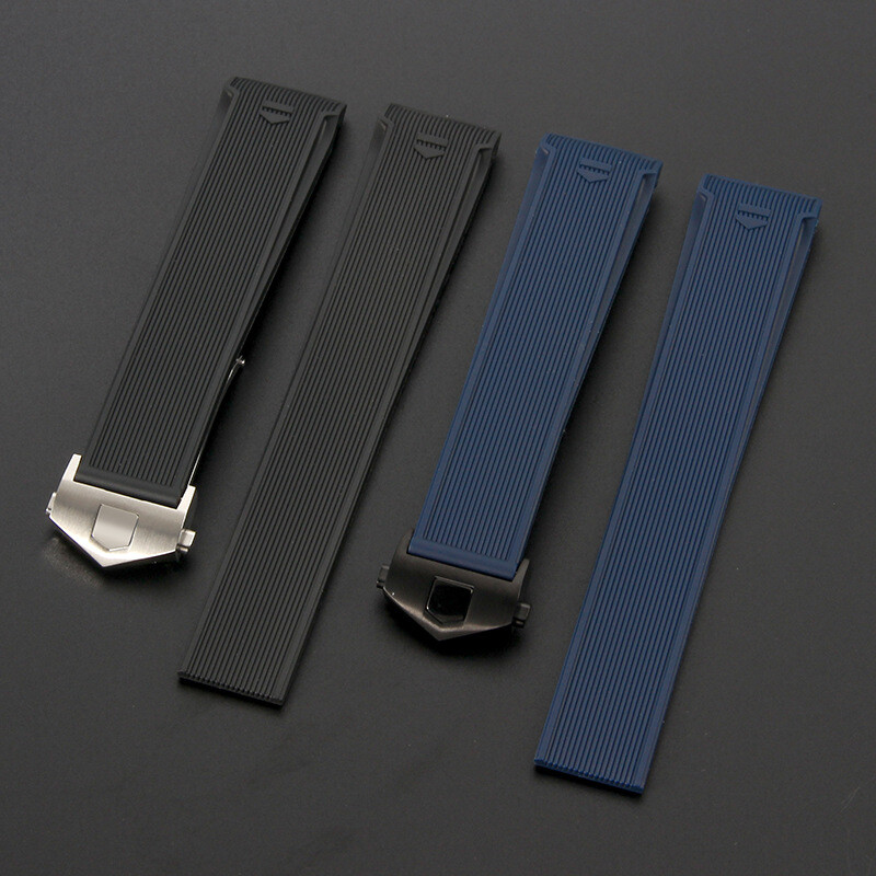 Stainless Steel Folding clasp 18mm Rubber Silicone Strap Buckle For TAG Heuer gallery