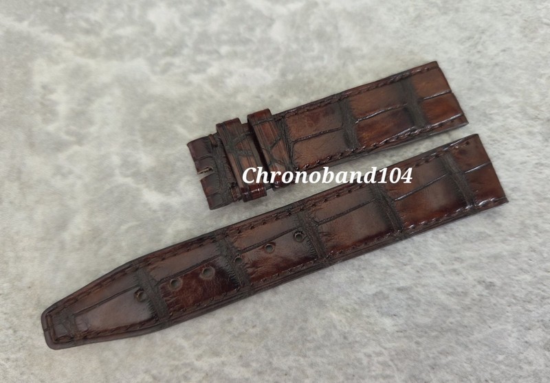 Genuine OEM IWC Santoni 18/16mm Brown Shiny Leather Watch Strap Size SMALL