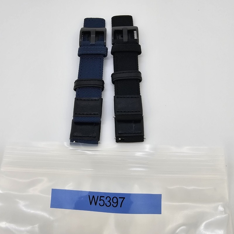 2X Men's 20MM Watch Premium Nylon Canvas Straps Blue Black 20MM Quick Release gallery