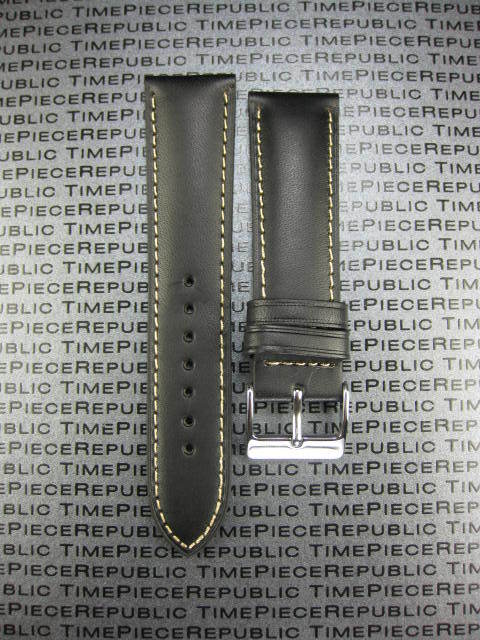 18mm Genuine Calf Leather Strap Black Watch Band Beige Band LONGINES 18 mm G