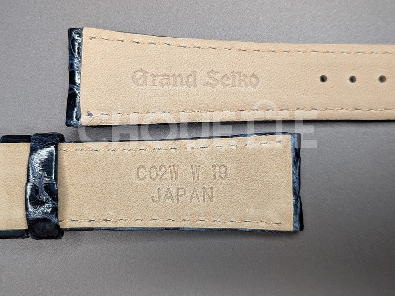 OEM Grand Seiko SBGK005 / 9S63-00B0 19mm Dark Blue Crocodile Leather Strap Band gallery
